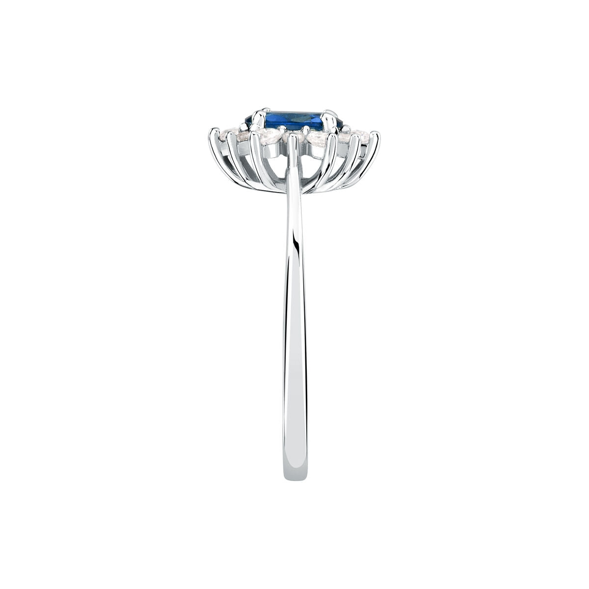 tesori ring 925 silver white with sapphire center cz 140n+