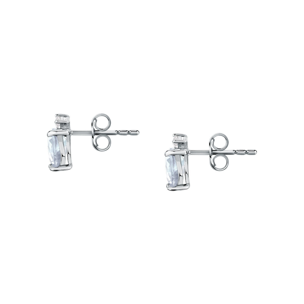 tesori stud earrings 925 silver white heart cz