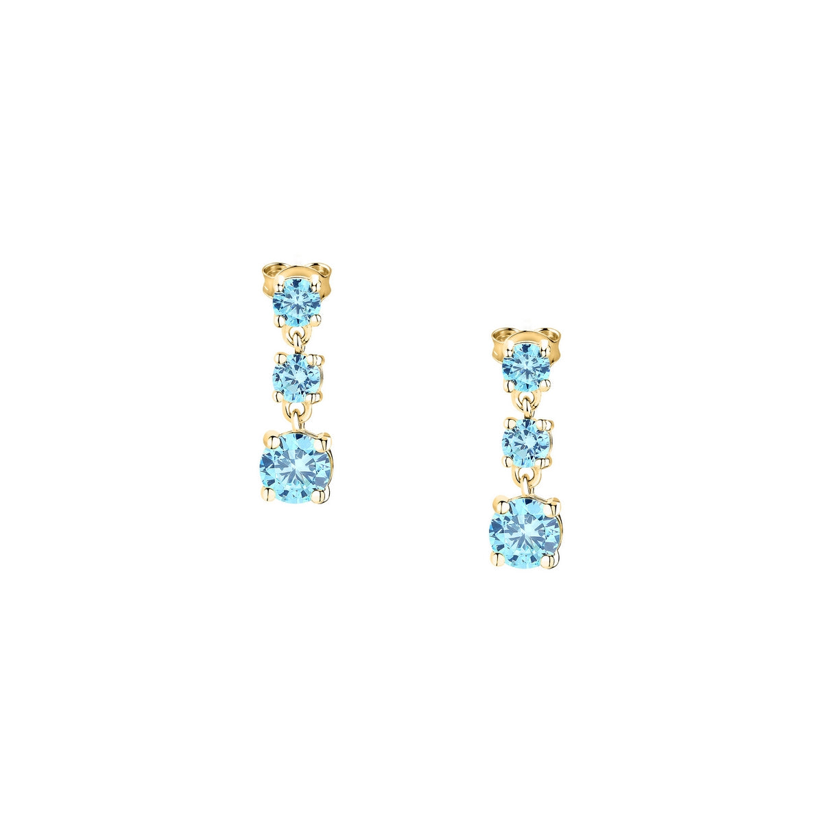 morellato silver tesori earring silv925 yg cz l.blue