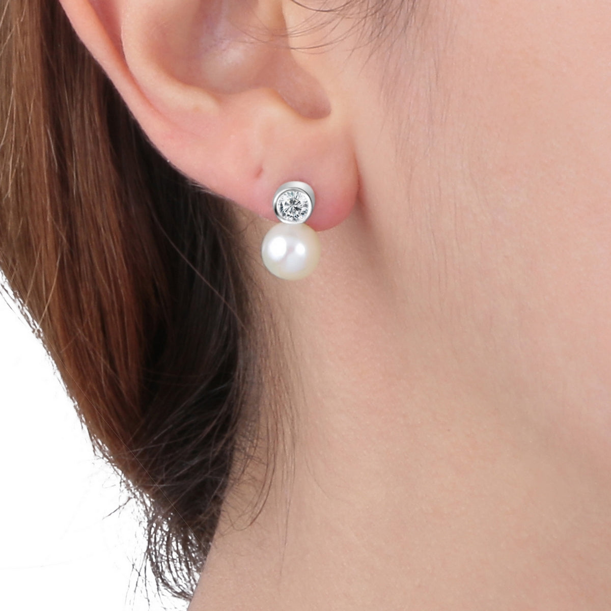 perla earrings cz+pearl silver.925