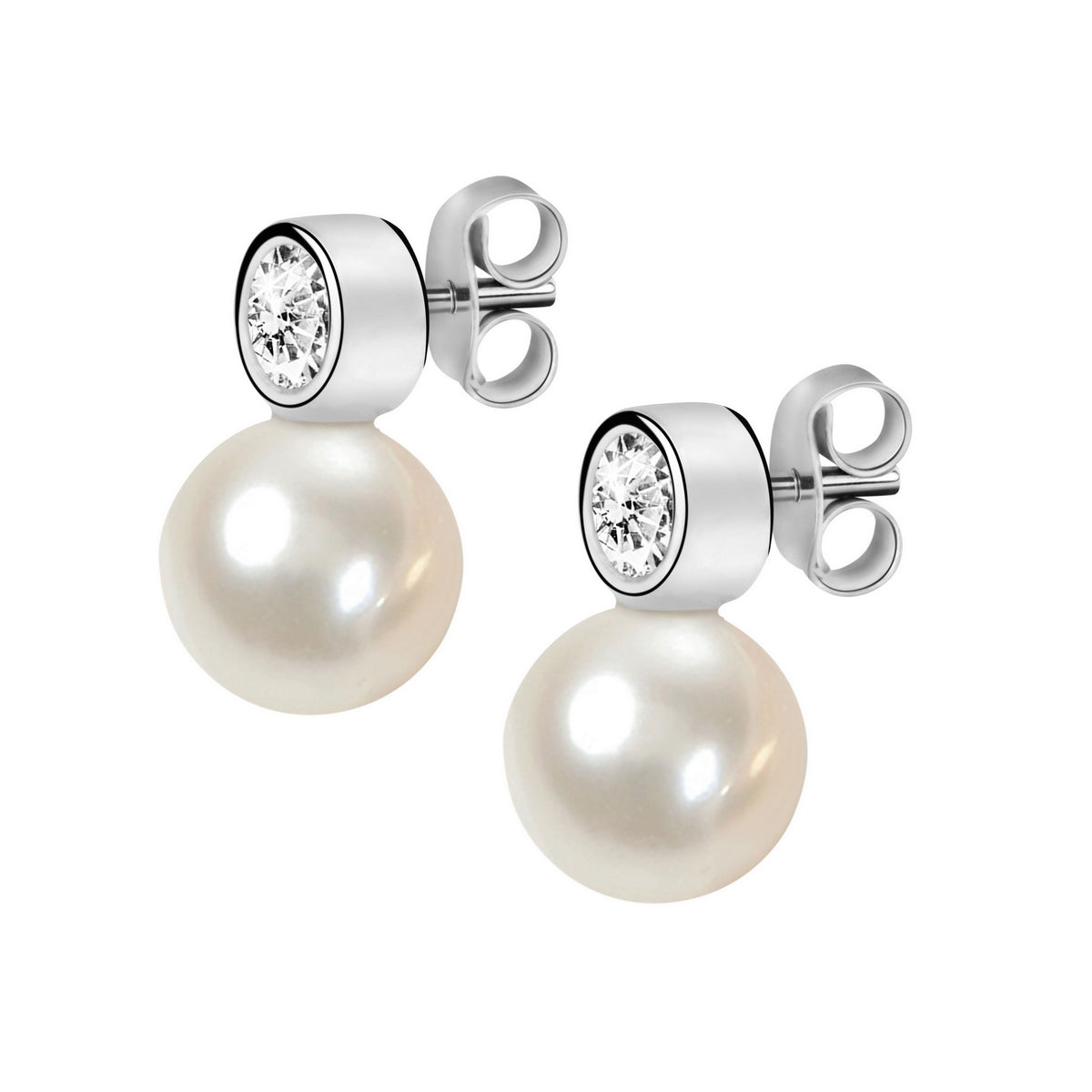 perla earrings cz+pearl silver.925