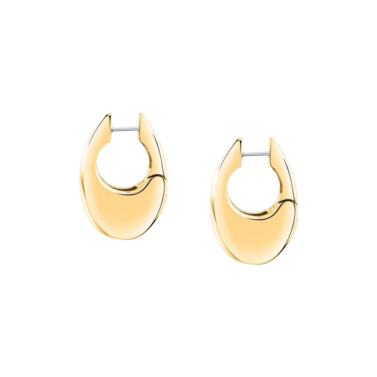 morellato 18k gold plated creole earring oval stainless steel yg 2.7x1.85cm