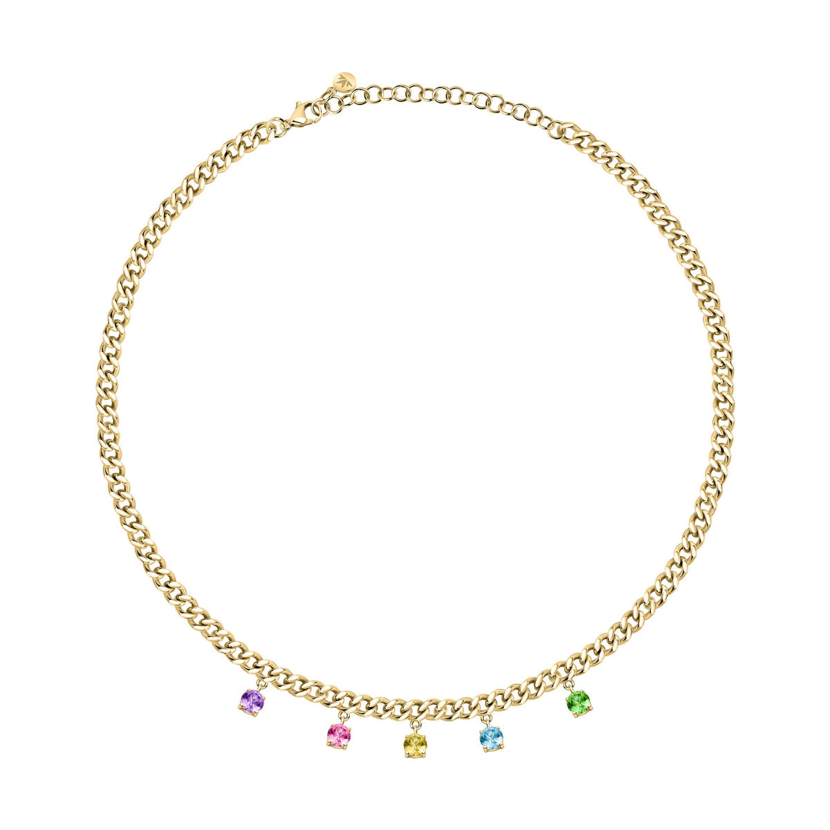 morellato 18k gold plated poetica necklace +colorful crystals 38+7cm