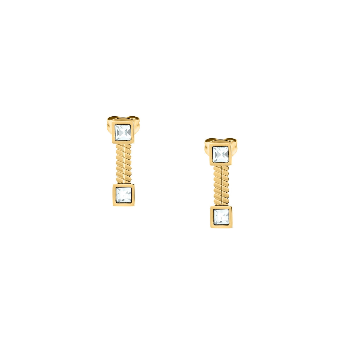 morellato 18k gold plated gioia earring stainless steel yg crystal 1.7cm