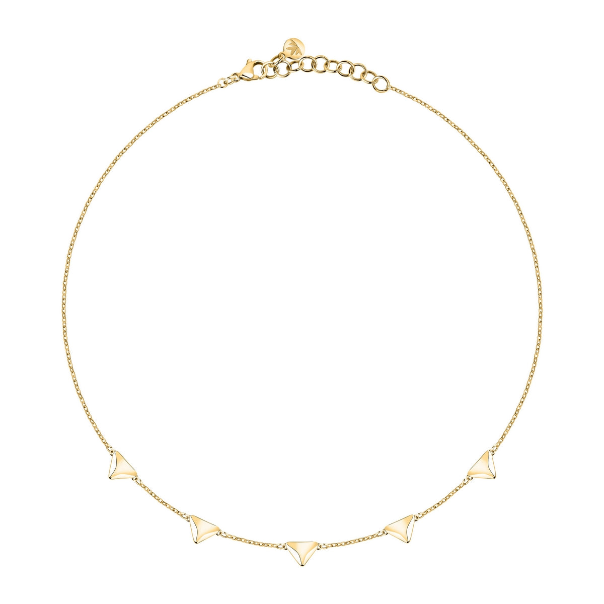 morellato 18k gold plated trilliant necklace  triangle  38+4cm