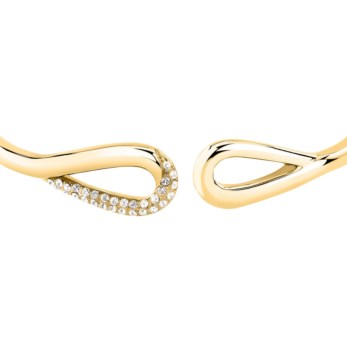 morellato 18k gold plated design bangle stainless steel yg crystal 60x50mm