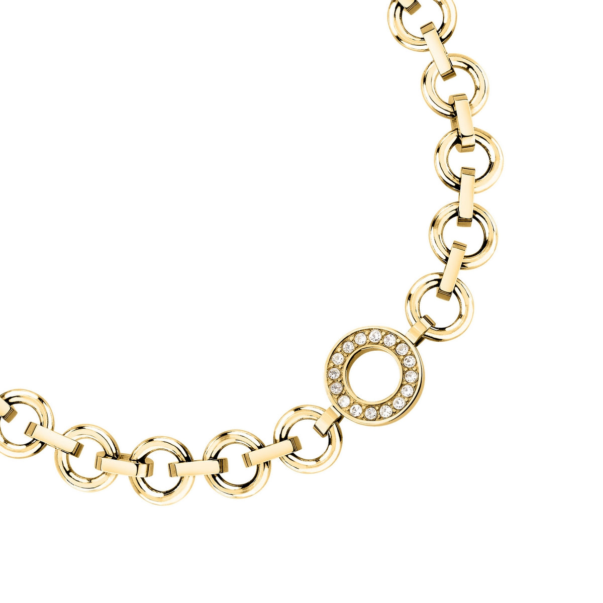 morellato 18k gold plated intrecci bracelet stainless steel yg crystal 16+3cm