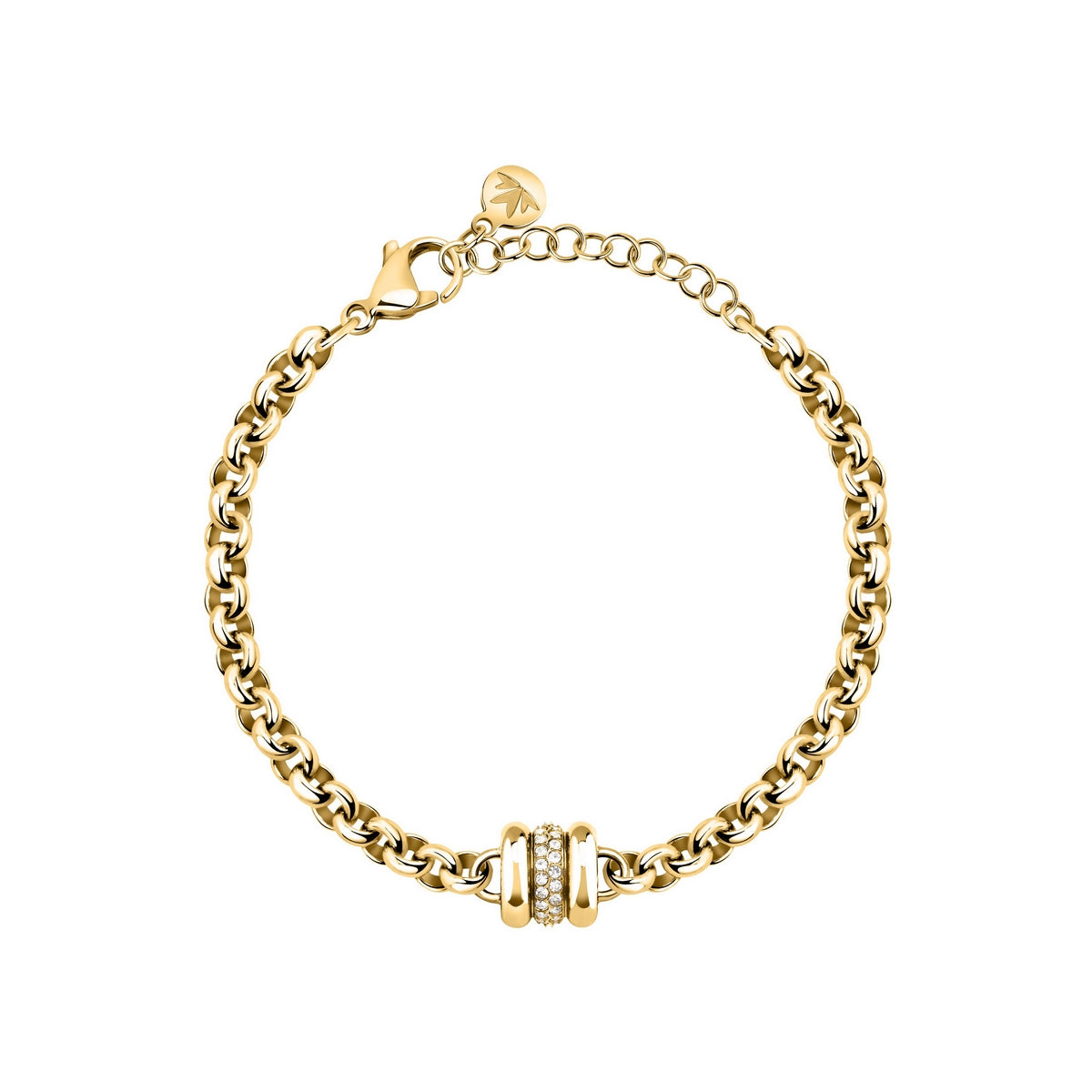 morellato 18k gold plated vintage bold bracelet stainless steel gold plated crystal 16+3cm