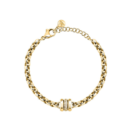 morellato 18k gold plated vintage bold bracelet stainless steel gold plated crystal 16+3cm