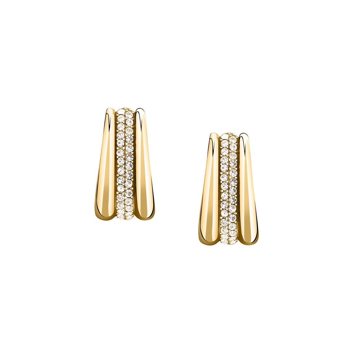 morellato 18k gold plated vintage bold earrings stainless steel gold plated crystal 2cm