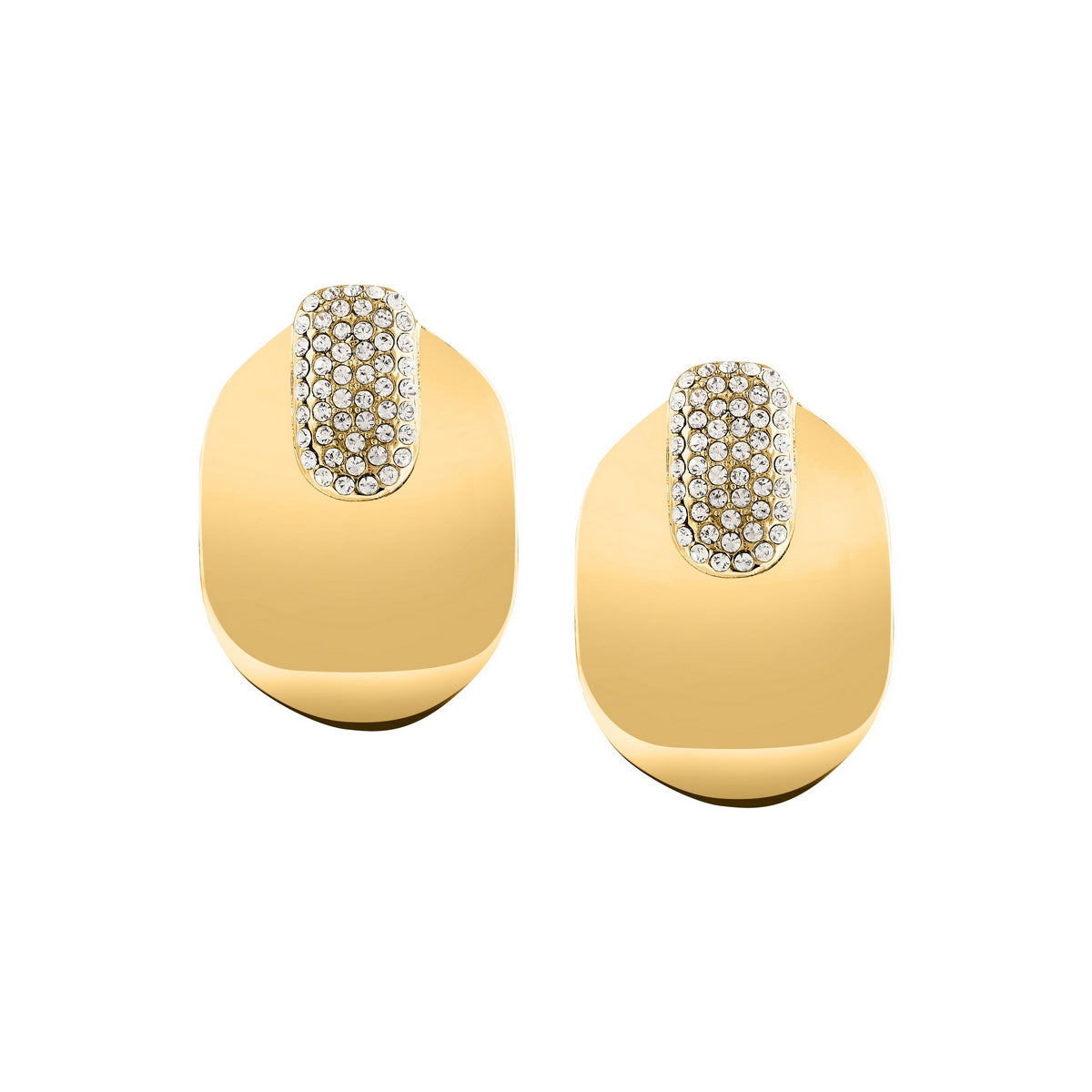 morellato 18k gold plated vintage bold earrings stainless steel gold plated crystal 3.1cm