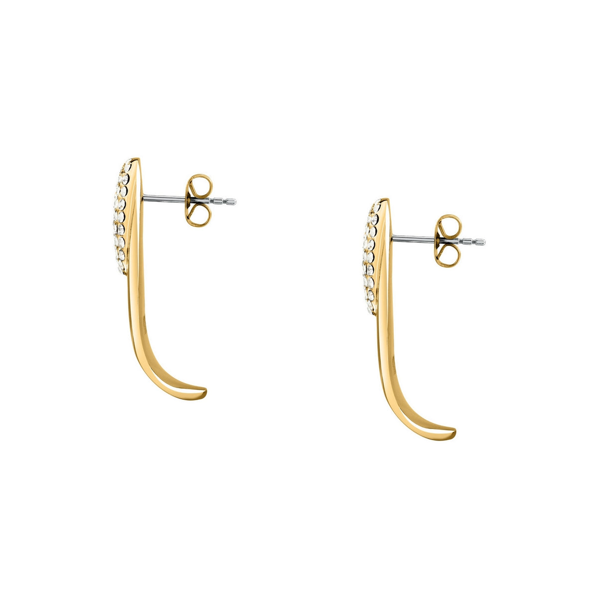 morellato 18k gold plated vintage bold earrings stainless steel gold plated crystal 3.1cm