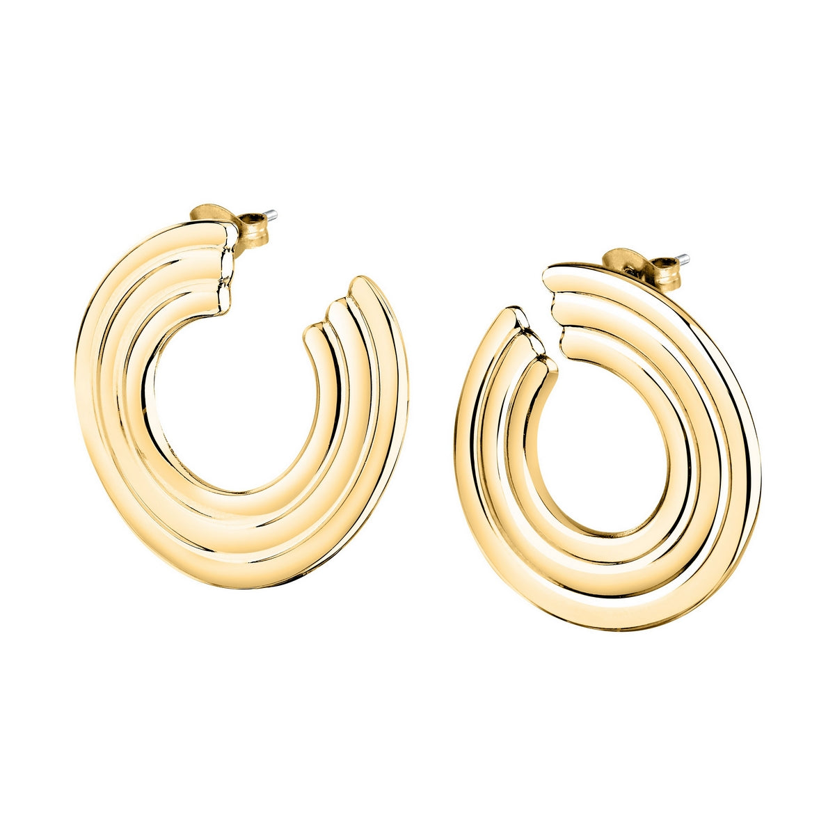 morellato 18k gold plated vintage bold earrings stainless steel gold plated 2.8cm