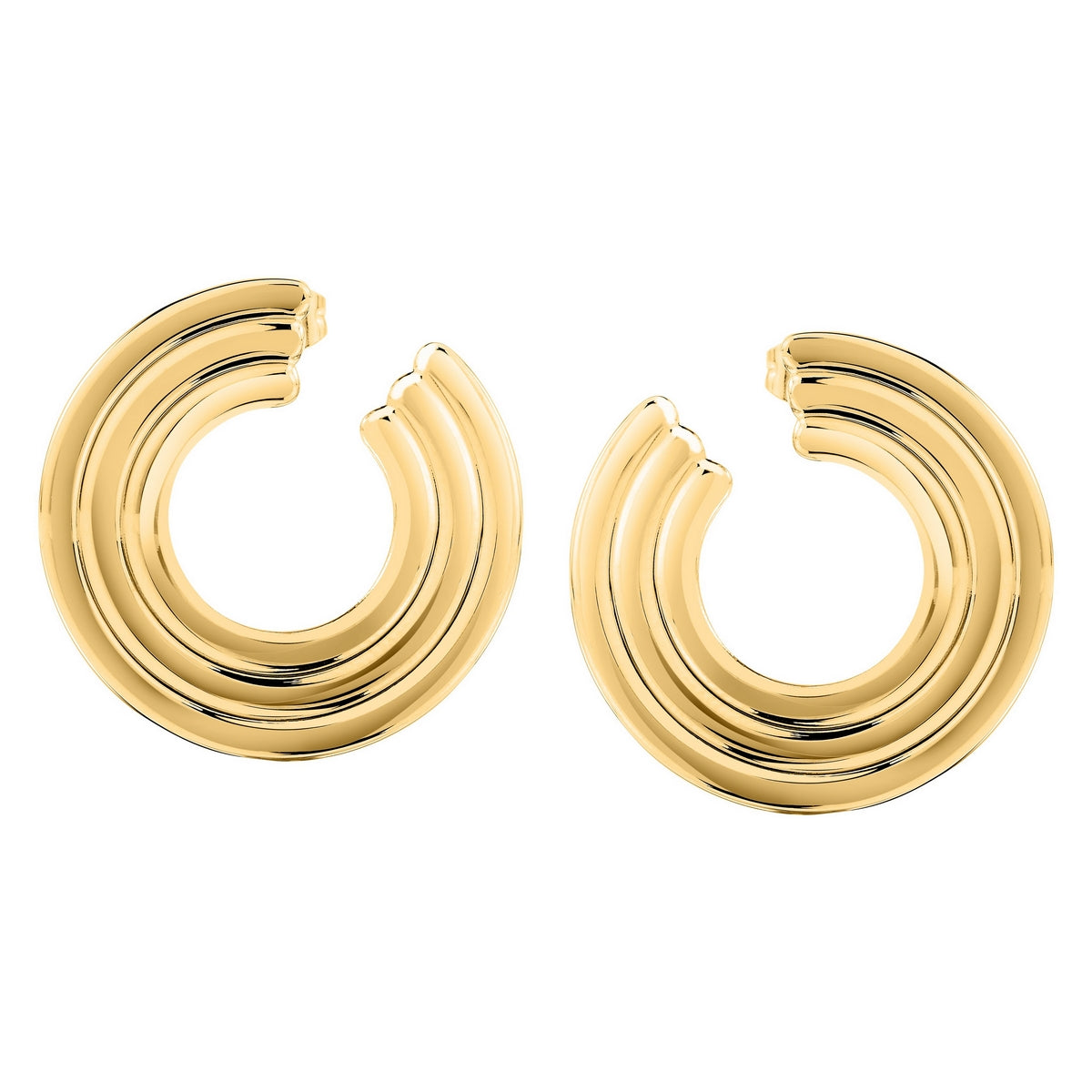 morellato 18k gold plated vintage bold earrings stainless steel gold plated 2.8cm
