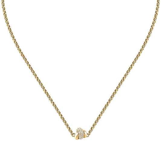 morellato 18k gold plated legame neckl ss yg crystal white 40+5cm