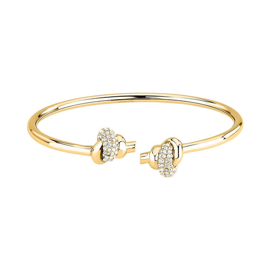 morellato 18k gold plated legame bangle ss yg crystal white 6x5cm