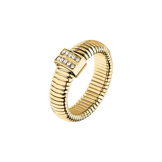 morellato 18k gold plated onda ring ss yg crystal sz18