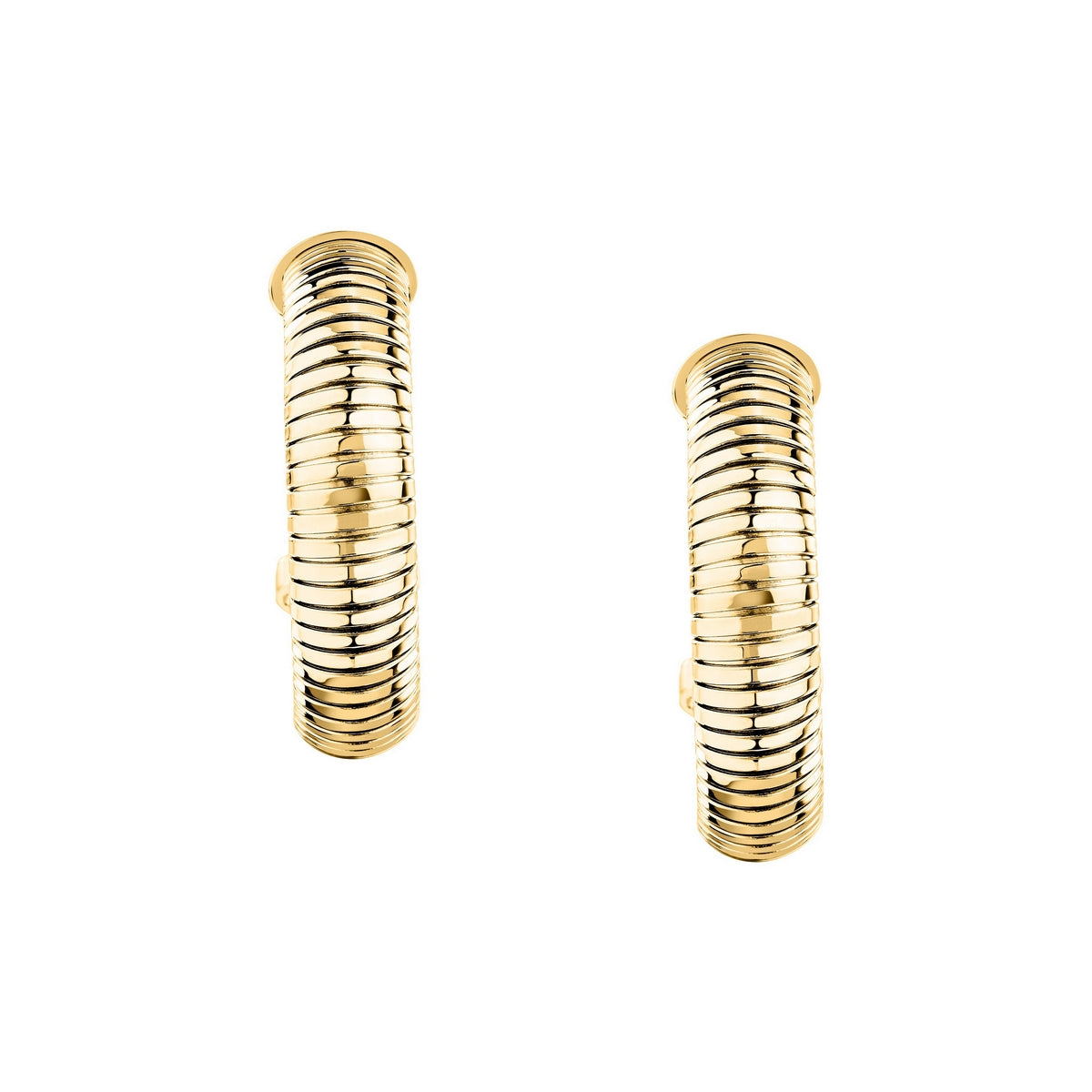 morellato 18k gold plated onda earrings stainless steel hoop gold plated �3.1cm