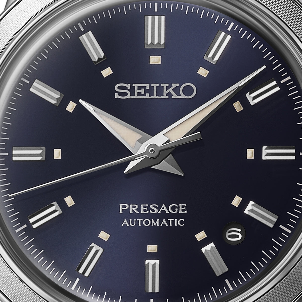 seiko presage style 60's navy dial bracelet watch