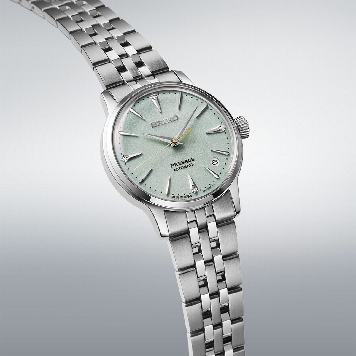 seiko presage 'frozen mojito' diamond cocktail time 34mm