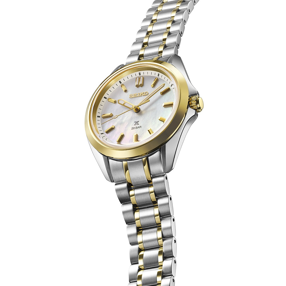 seiko prospex sea ladies marine sports mop two tone dial watch