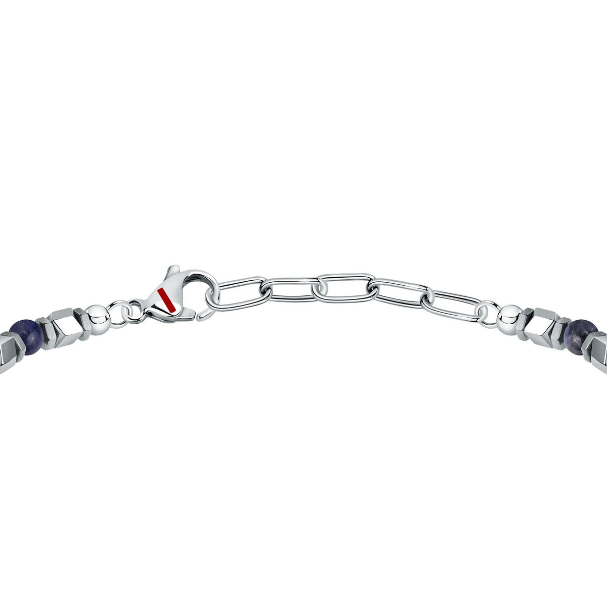 sector basic bracelet stainless steel silver hematite & blue lapis stones 21cm