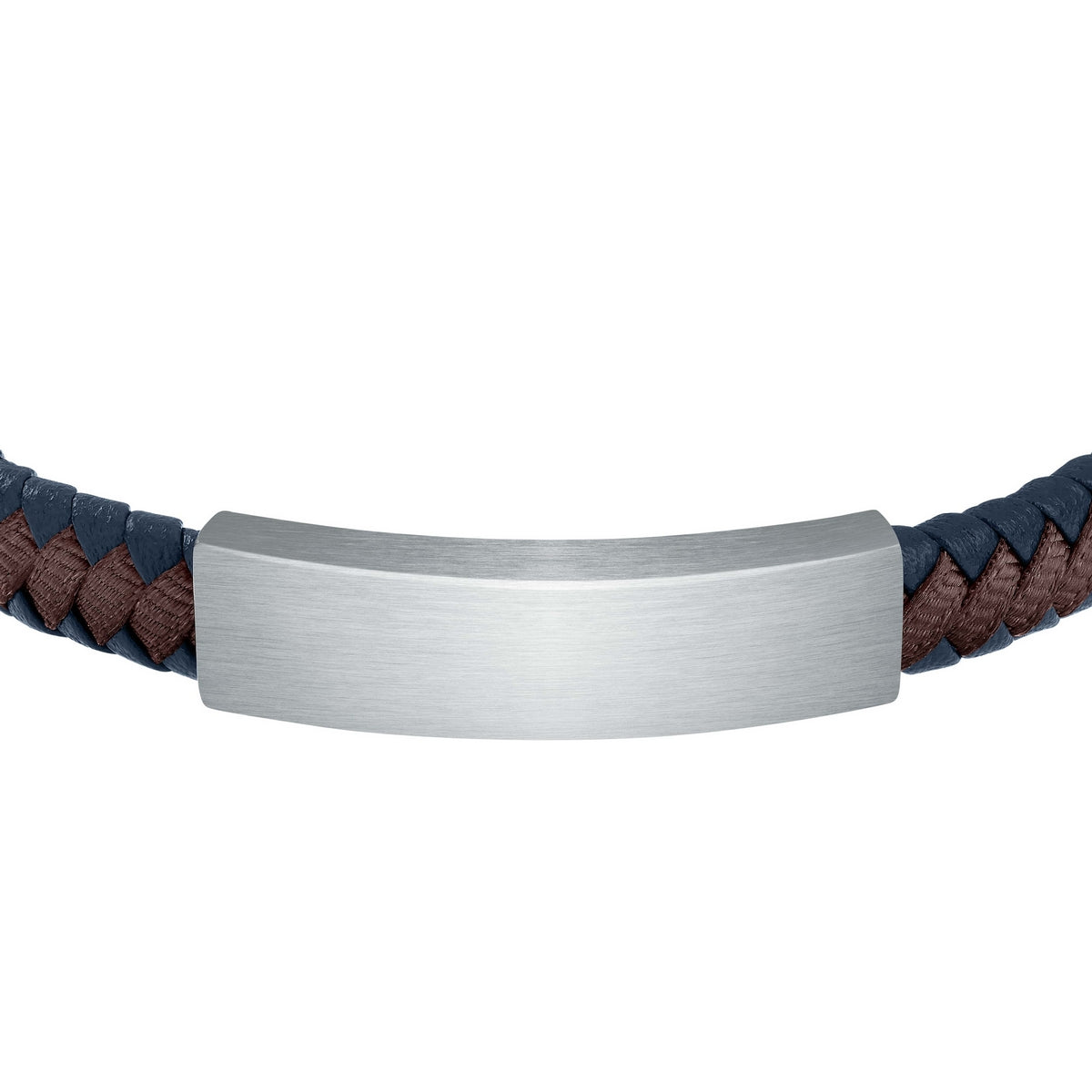 sector bandy bracelet with blue leather and brown nylon 21cm