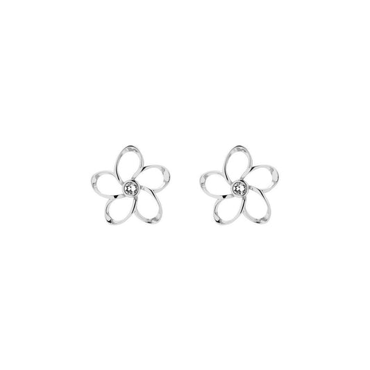 basilio: crystal mini blossom stud earring silver/crystal