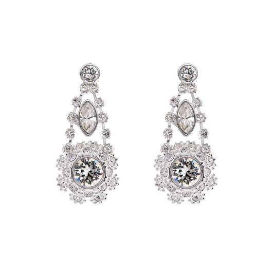 somaa: crystal daisy lace earring silver/crystal