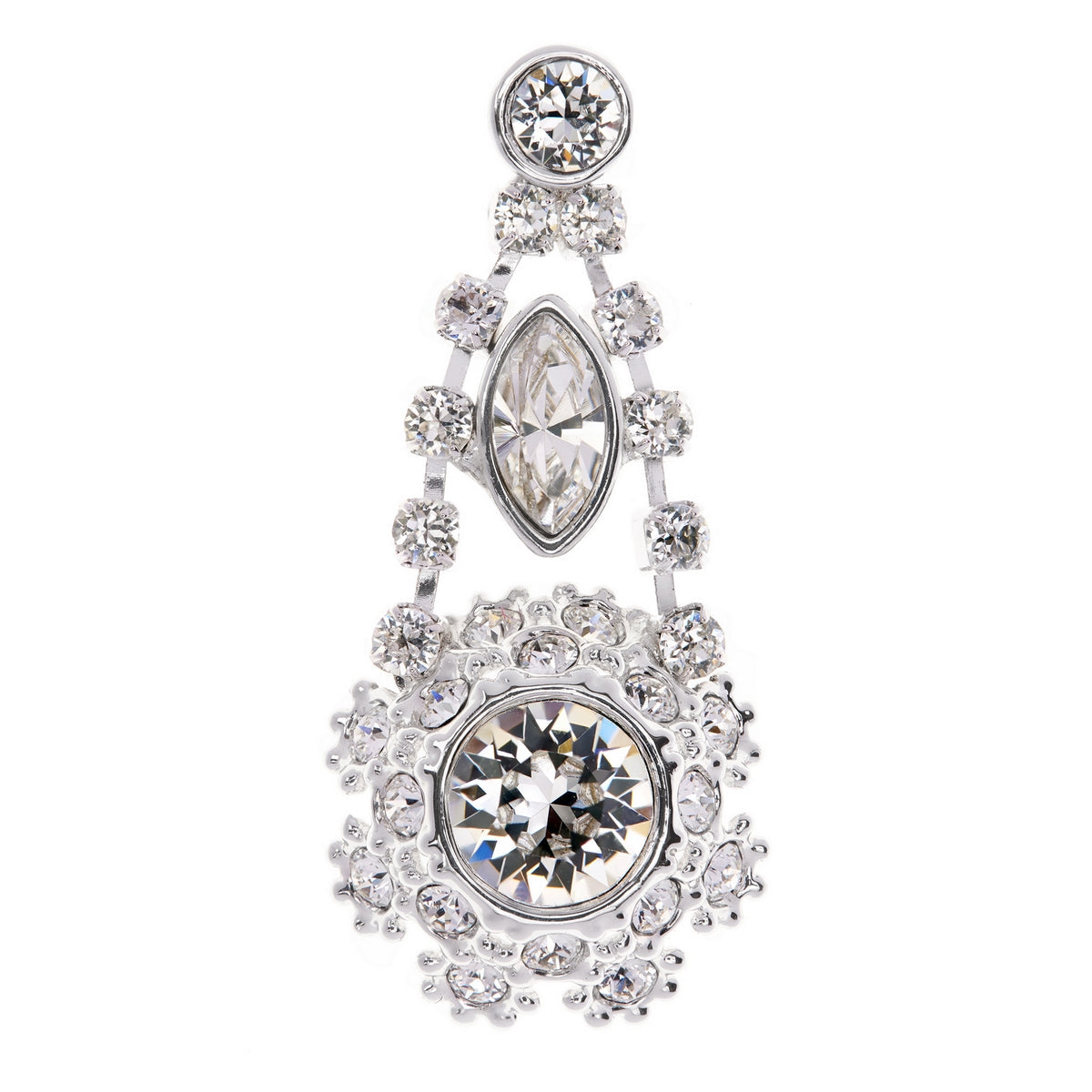 somaa: crystal daisy lace earring silver/crystal
