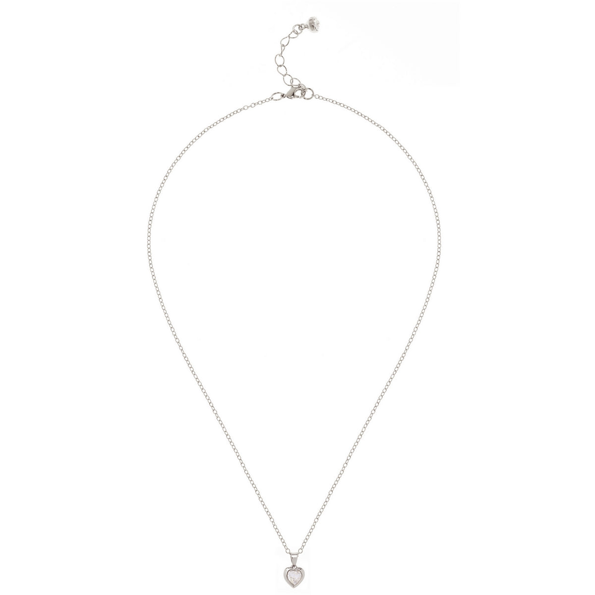 ted baker-crystal heart pendant silver/crystal