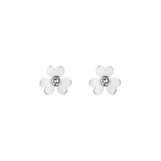 hansila: heart blossom stud earring silver/crystal