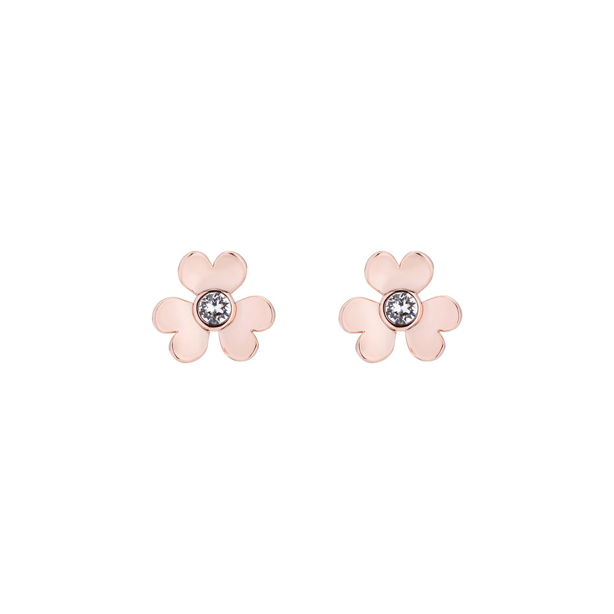 hansila: heart blossom stud earring rose gold/crystal