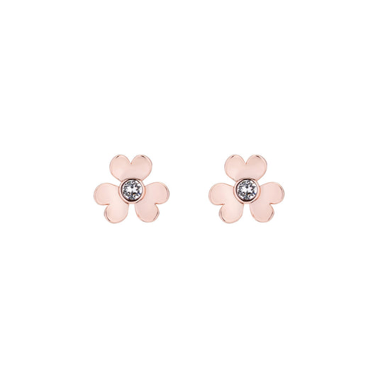 hansila: heart blossom stud earring rose gold/crystal
