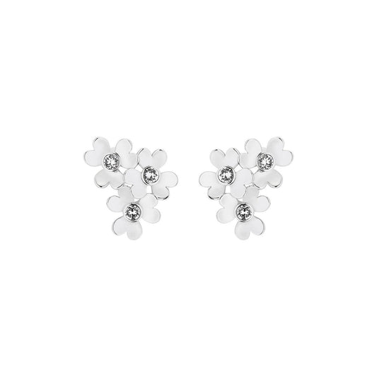 harela: heart blossom clip earring silver/crystal