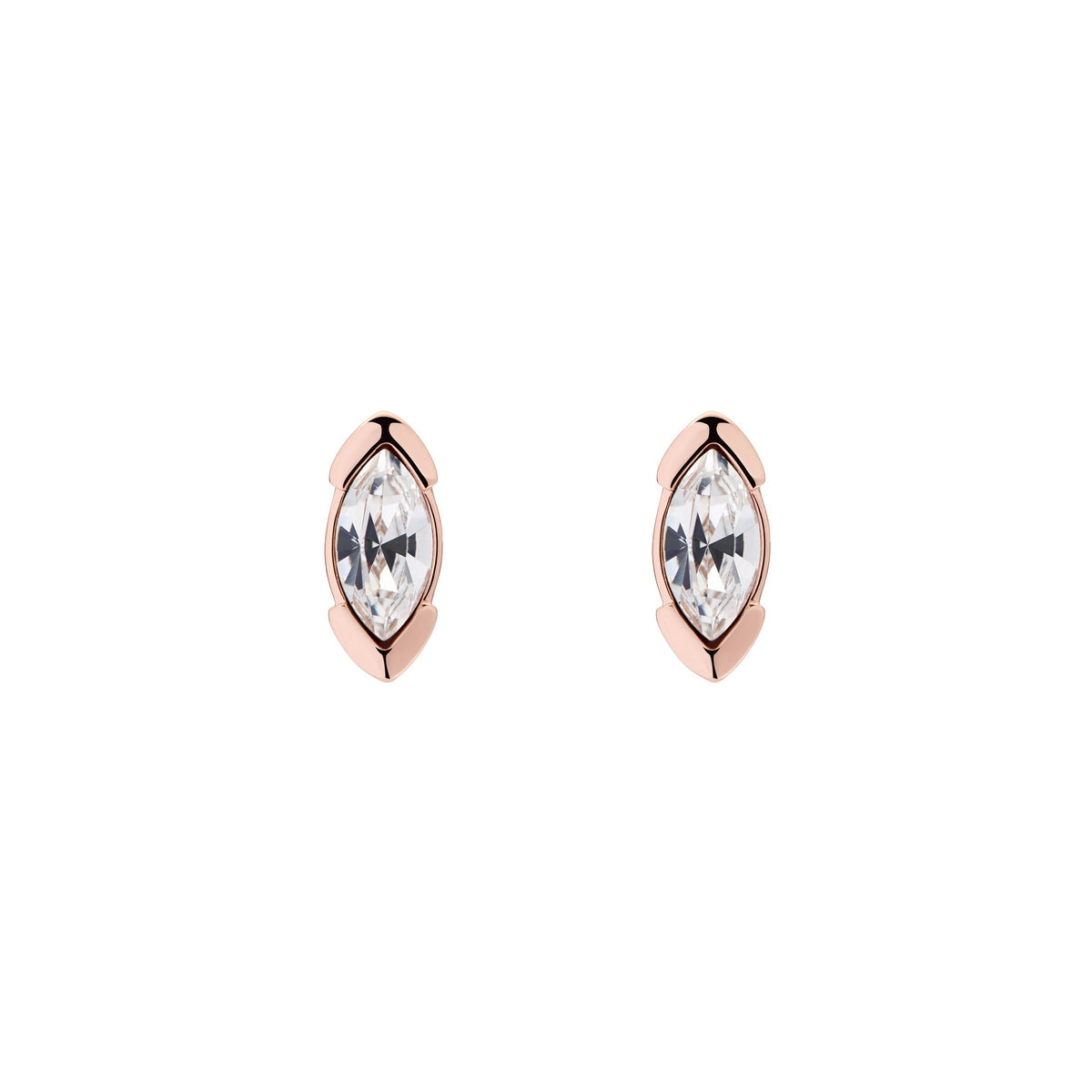 iclyn: arctic crystal stud earring rose gold