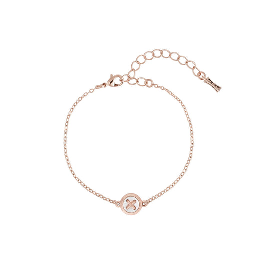 brenna: mother of pearl bracelet button rose gold