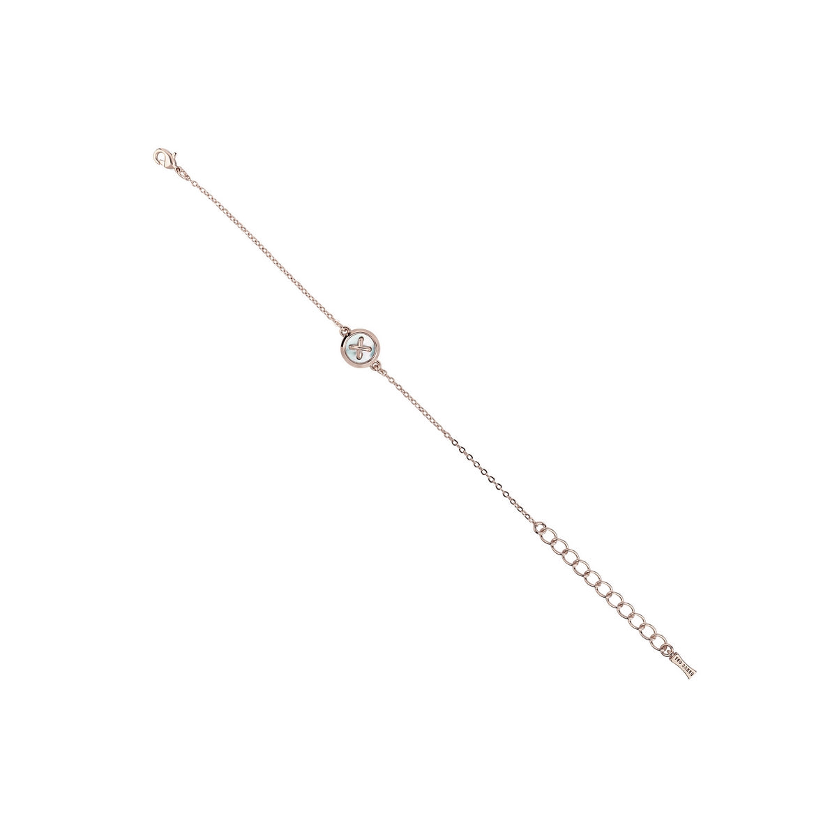brenna: mother of pearl bracelet button rose gold