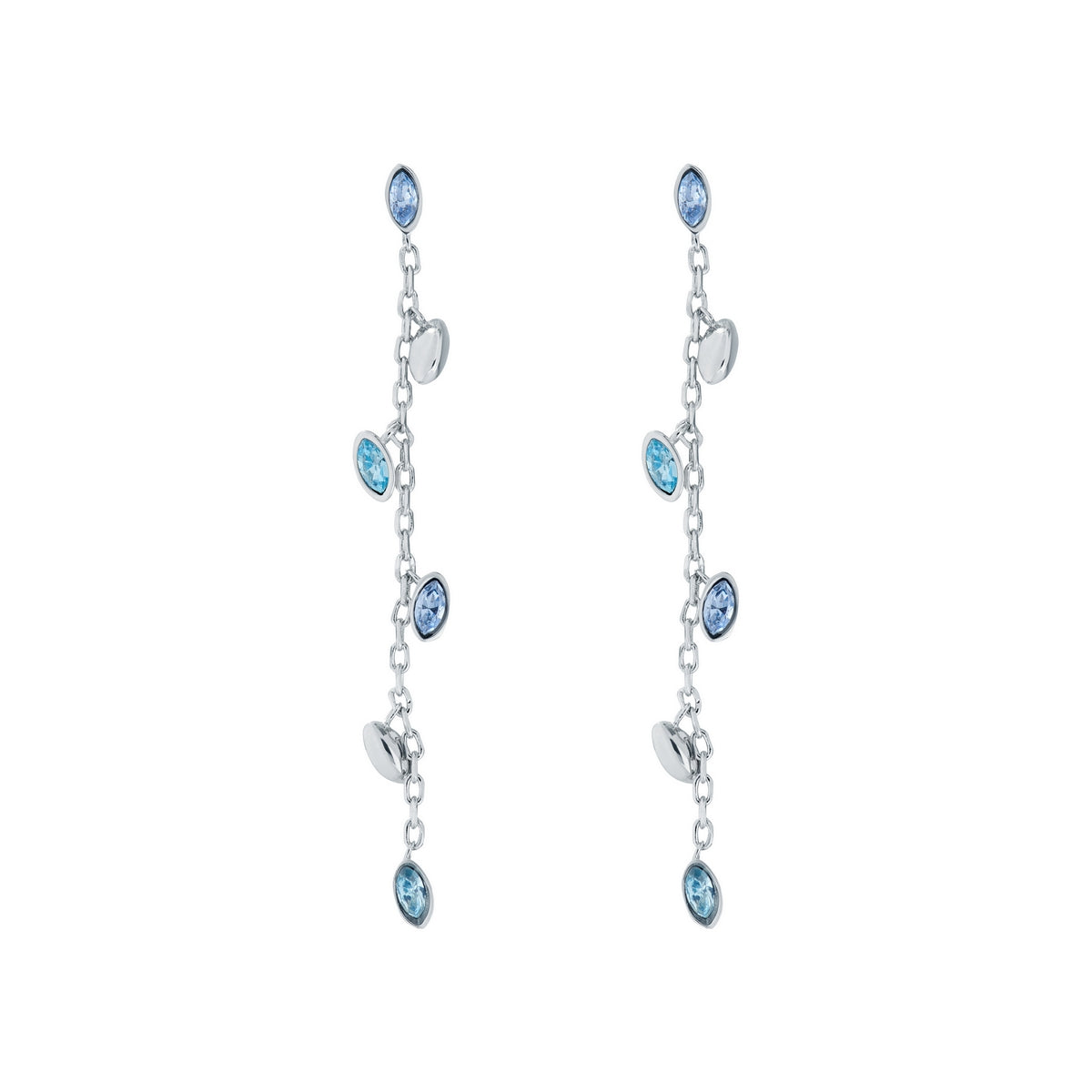 ted baker-crystal vine drop earrings silver blue crystal