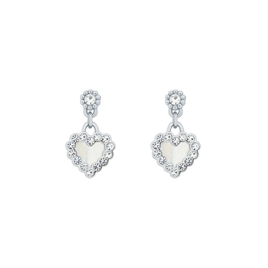 ted baker pearly heart silver drop earring
