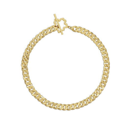 ted bakergresha magnolia grandiflora chain necklace gold tone