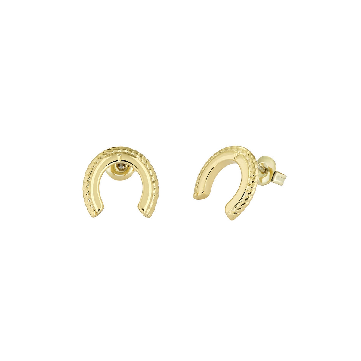 ted bakerlouiee lucky horseshoe stud earring goldtone