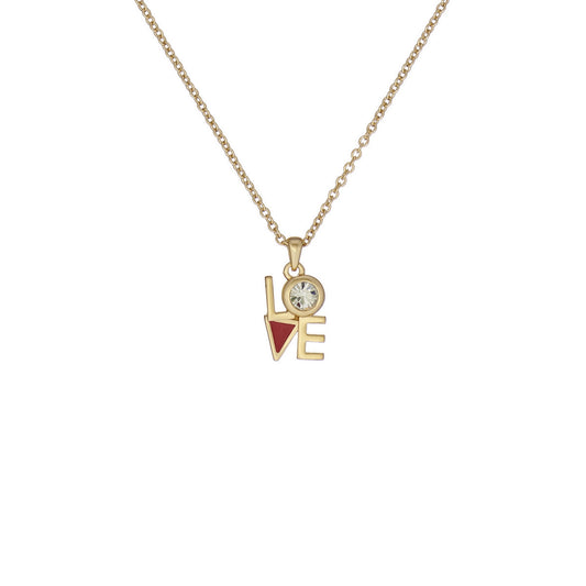 ted baker linnear lo-ve pendant clear crystal