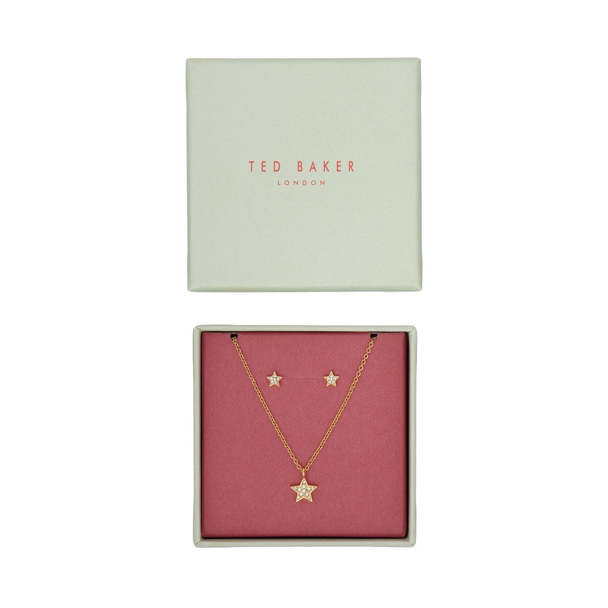 ted baker saskiya: pave nano star gift set gold tone clear crystal