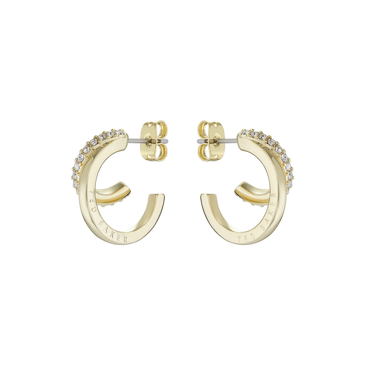 ted baker hrlias crystal doublr hoop crystal earring