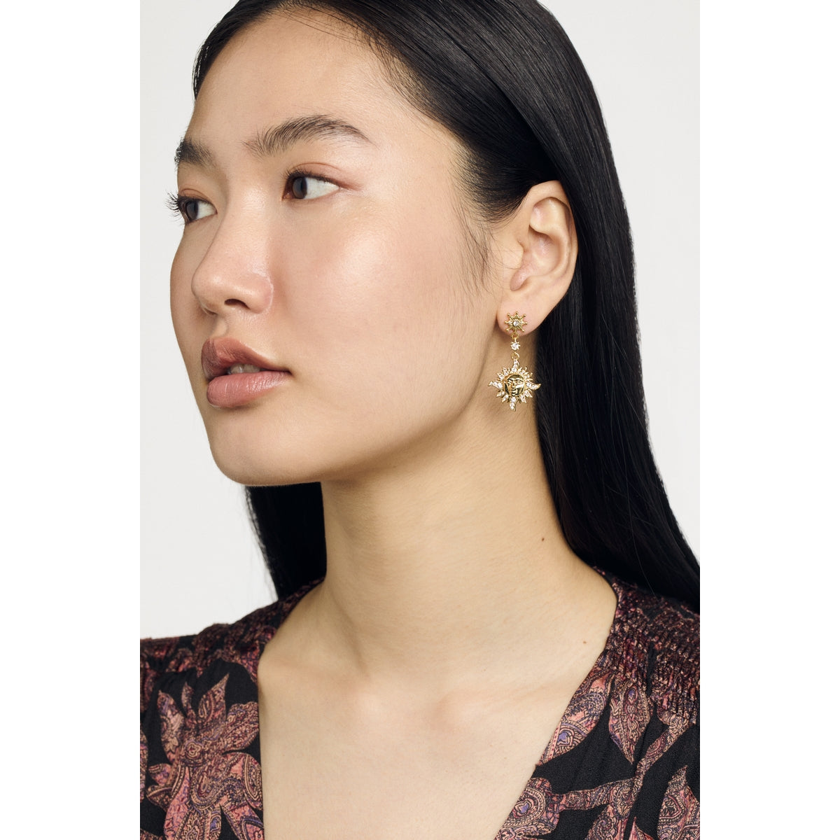 ted baker delstar: sun moon crystal drop earring