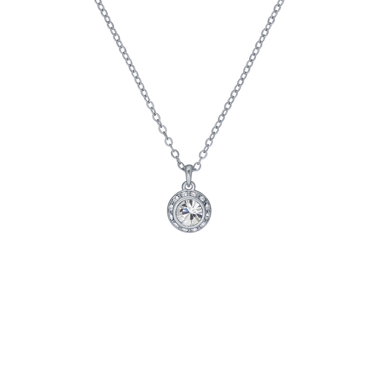 ted baker soltell: solitaire sparkle crystal pendant necklace silver tone, clear crystal