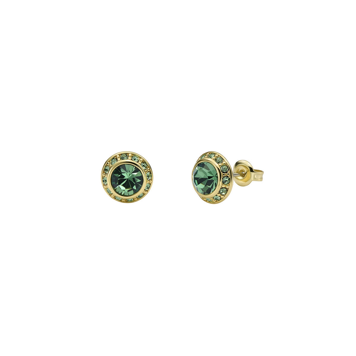 ted baker soleta: solitaire sparkle crystal stud earrings gold tone, green crystal