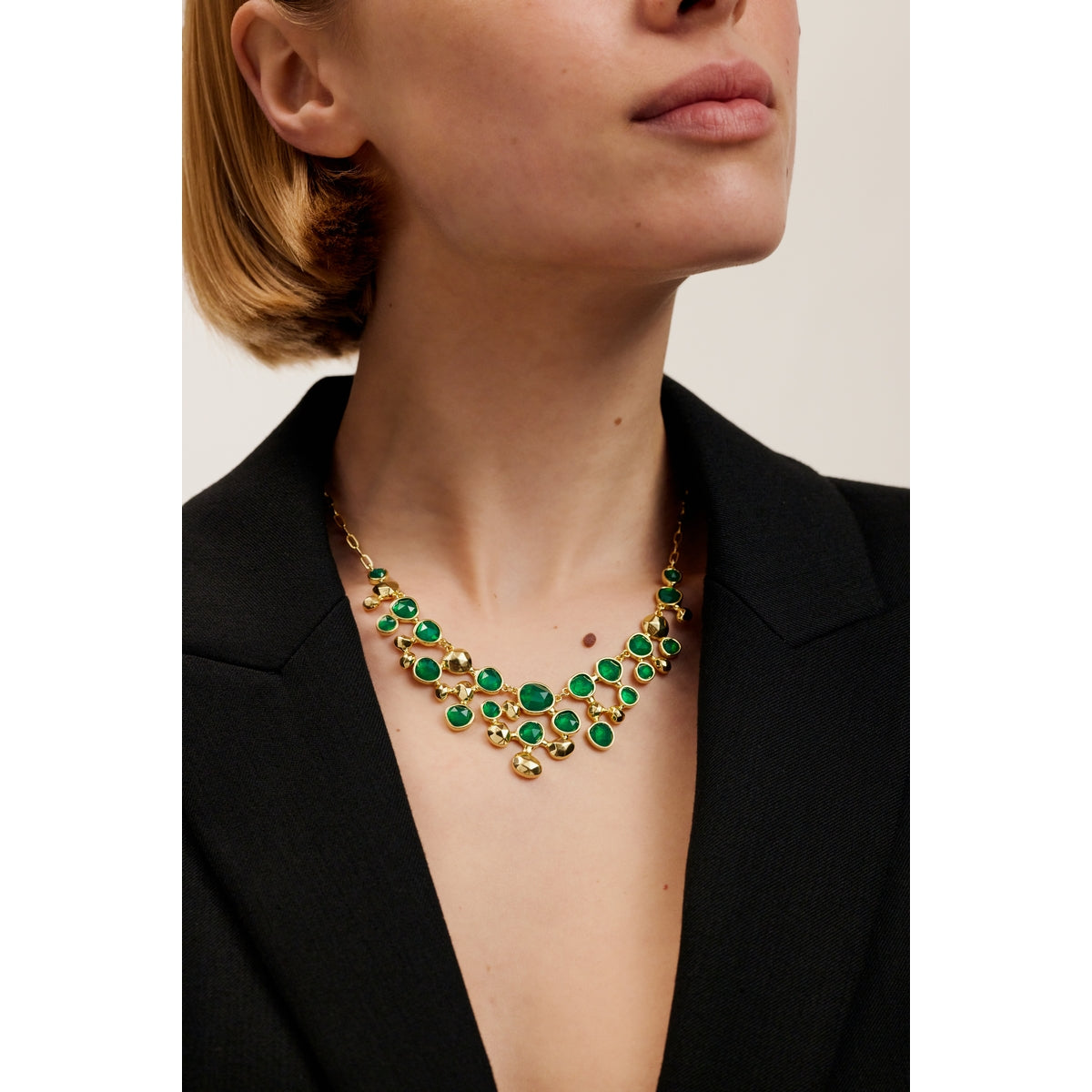 ted baker periela: pebble stone necklace gold tone, green