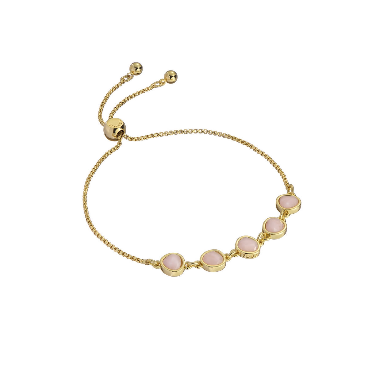 ted baker pelra: pebble stone adjustable bracelet gold tone, pink